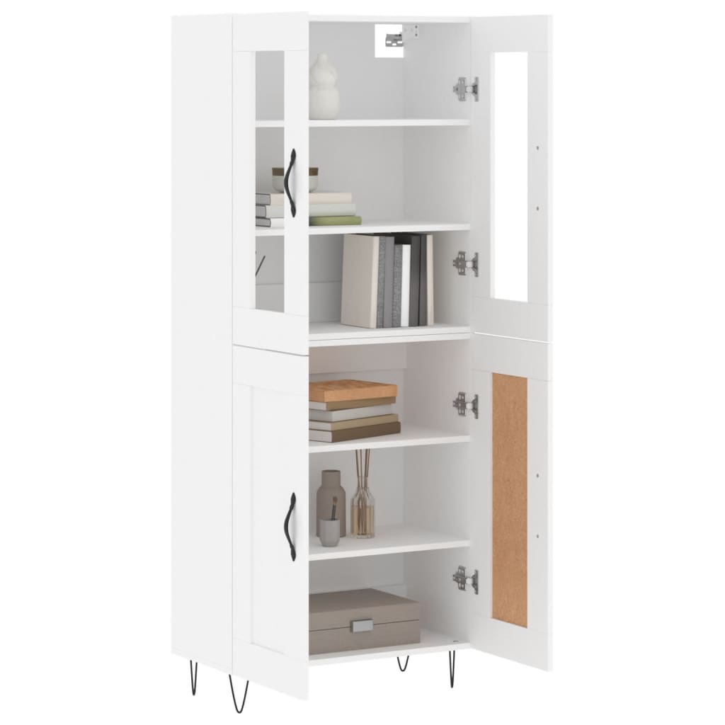 Hoge kast 69,5x34x180 cm bewerkt hout wit is nu te koop bij PeponiXL, paradijselijk wonen!