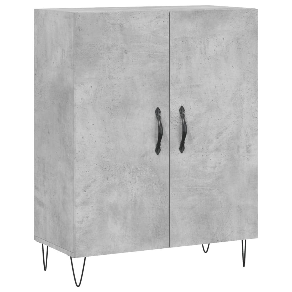 Hoge kast 69,5x34x180 cm bewerkt hout betongrijs is nu te koop bij PeponiXL, paradijselijk wonen!