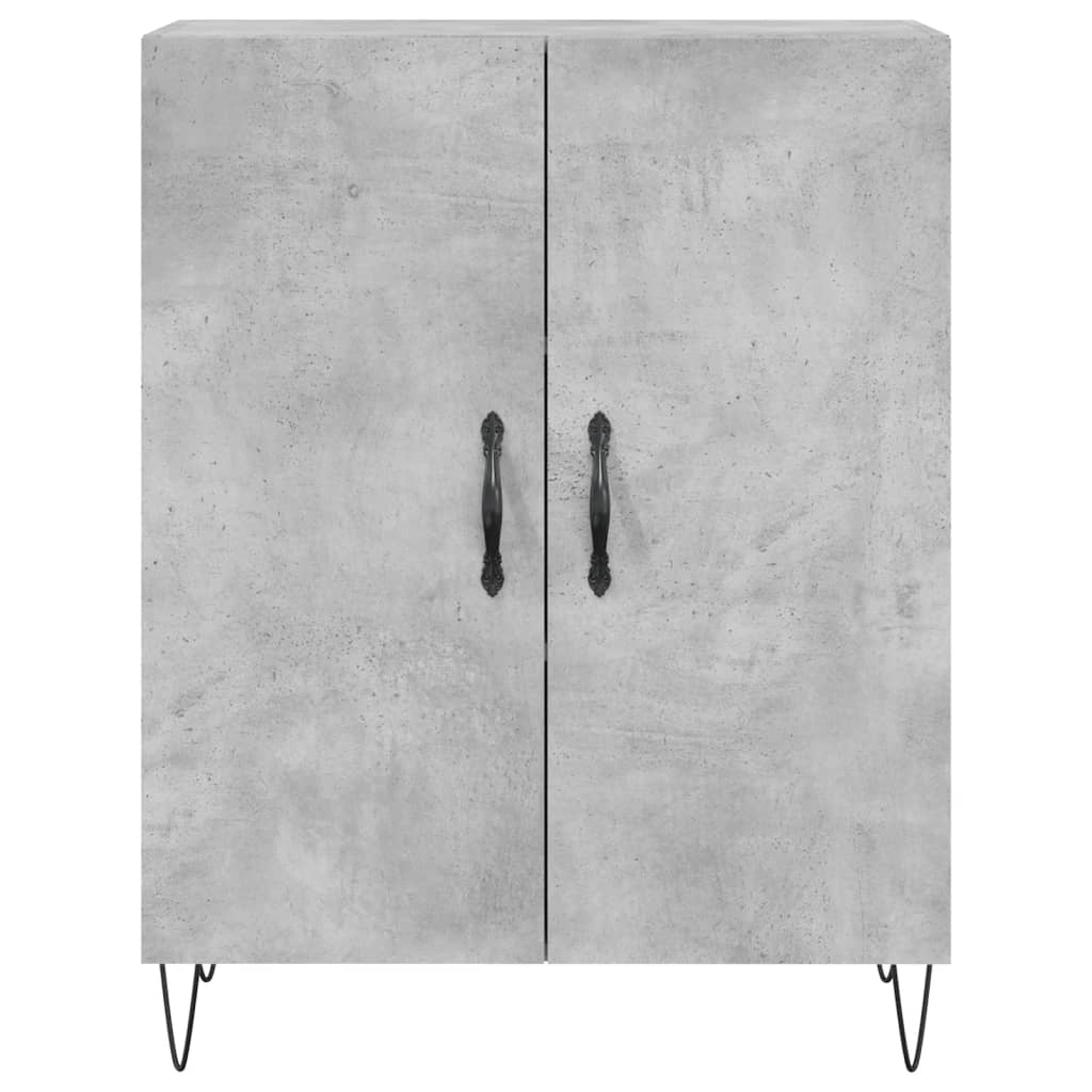 Hoge kast 69,5x34x180 cm bewerkt hout betongrijs is nu te koop bij PeponiXL, paradijselijk wonen!