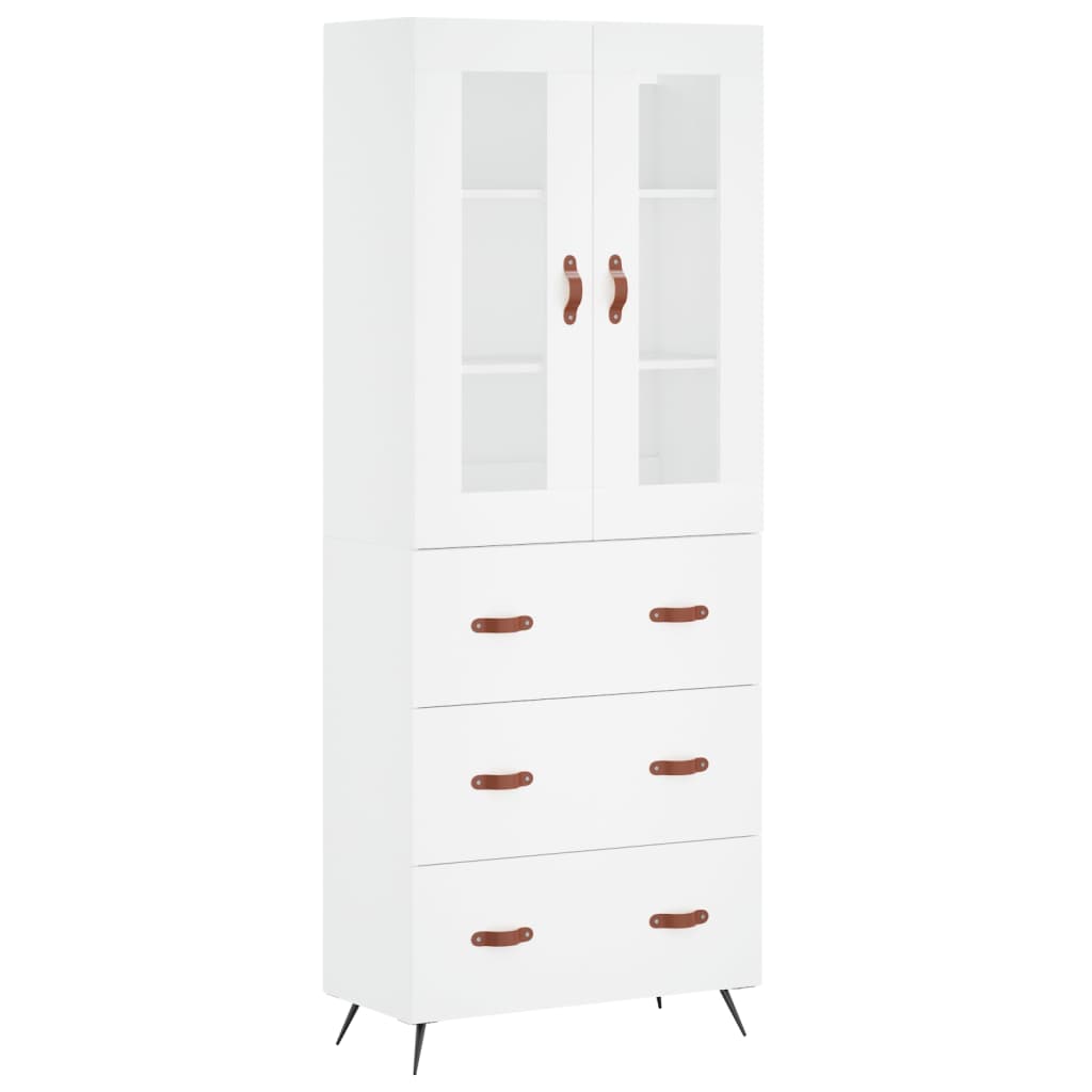 Hoge kast 69,5x34x180 cm bewerkt hout wit is nu te koop bij PeponiXL, paradijselijk wonen!