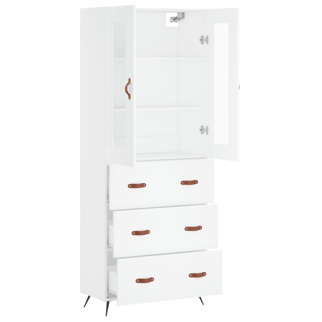 Hoge kast 69,5x34x180 cm bewerkt hout wit is nu te koop bij PeponiXL, paradijselijk wonen!