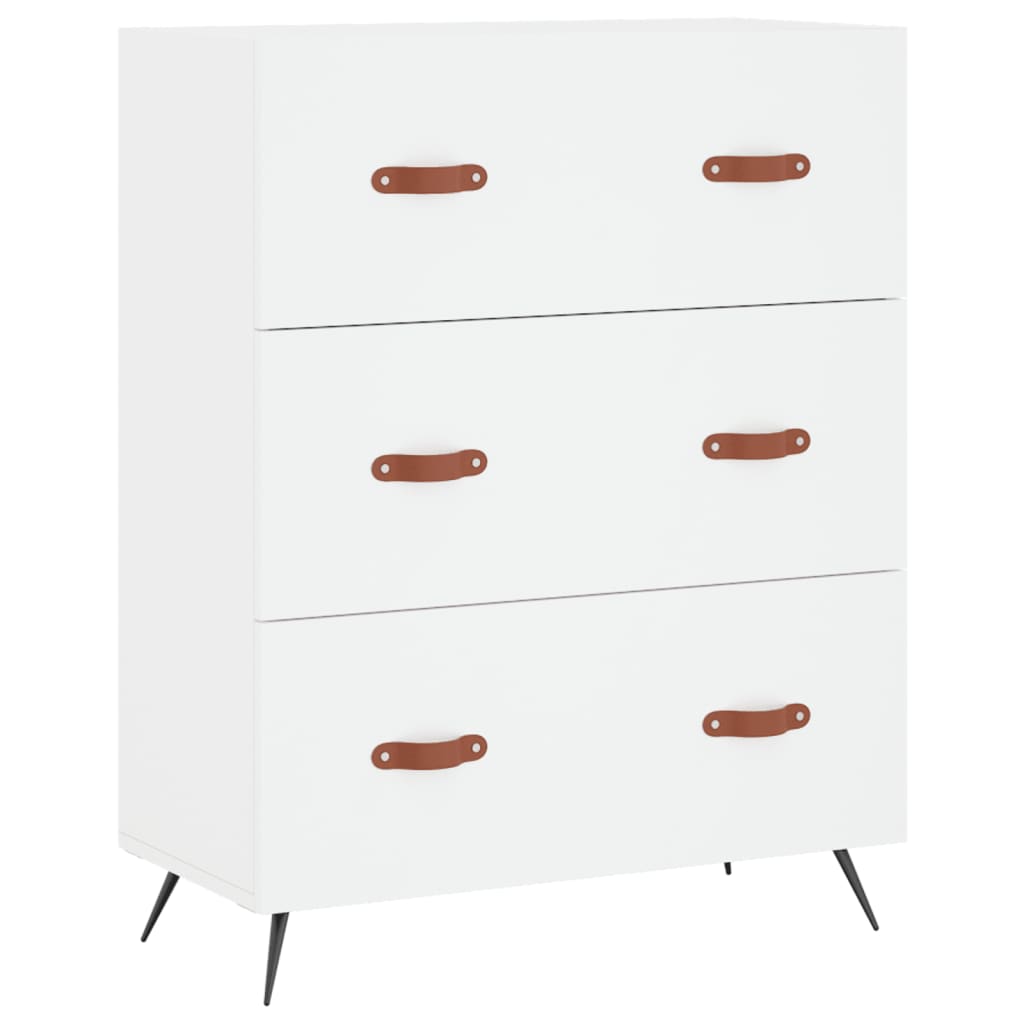 Hoge kast 69,5x34x180 cm bewerkt hout wit is nu te koop bij PeponiXL, paradijselijk wonen!