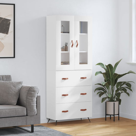 Hoge kast 69,5x34x180 cm bewerkt hout wit is nu te koop bij PeponiXL, paradijselijk wonen!