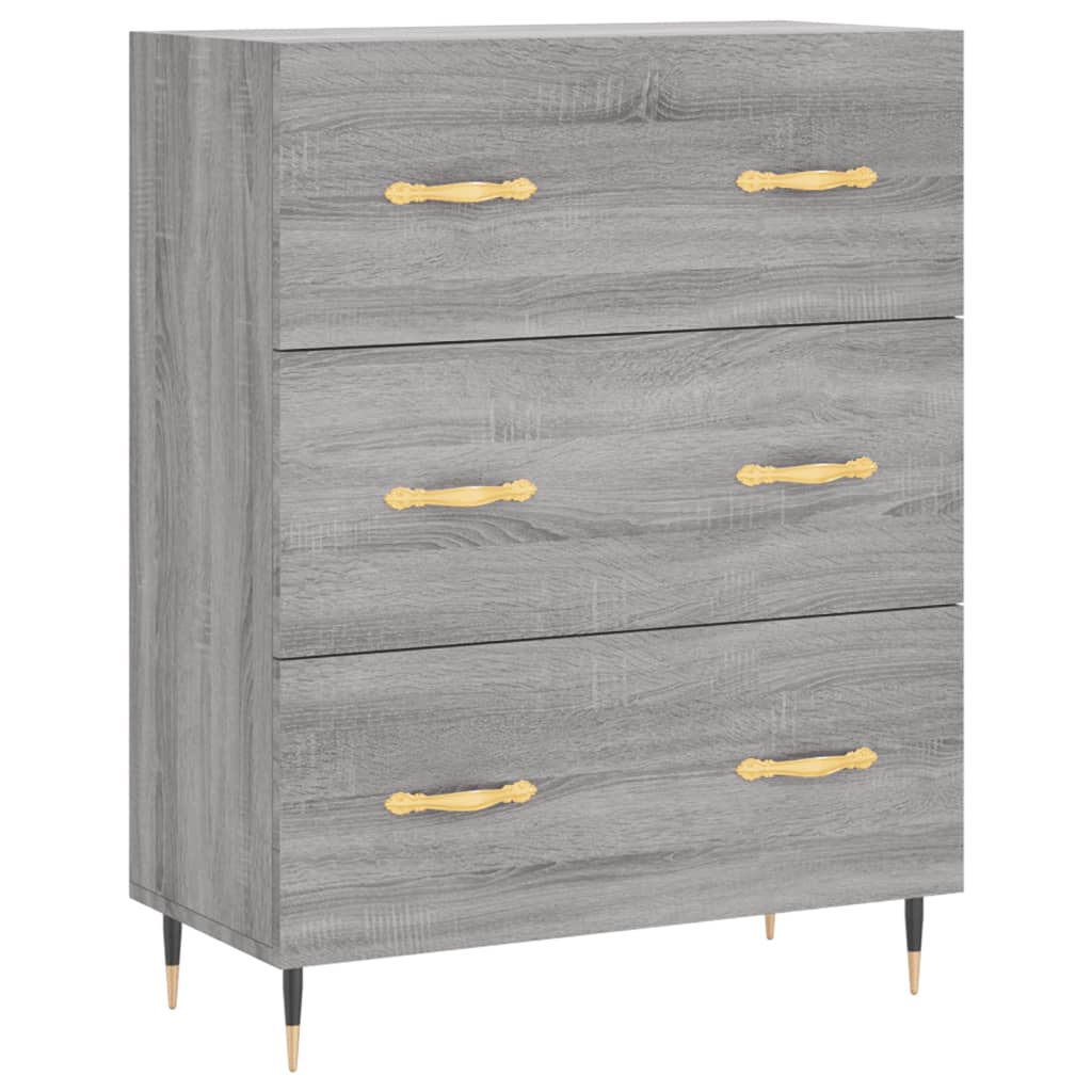 Hoge kast 69,5x34x180 cm bewerkt hout grijs sonoma eikenkleurig is nu te koop bij PeponiXL, paradijselijk wonen!