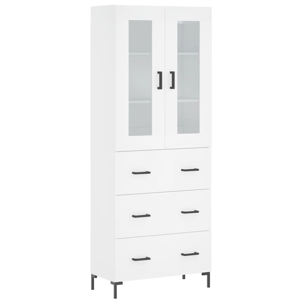 Hoge kast 69,5x34x180 cm bewerkt hout wit is nu te koop bij PeponiXL, paradijselijk wonen!