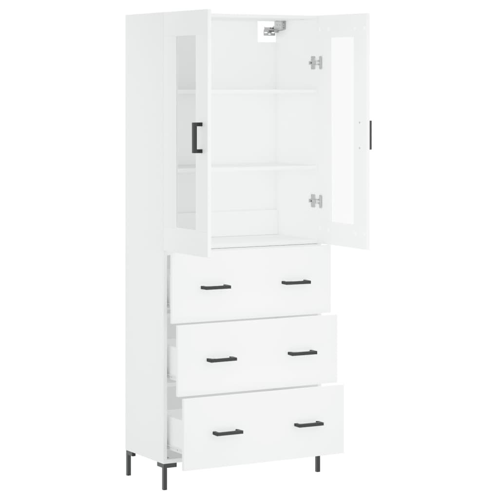 Hoge kast 69,5x34x180 cm bewerkt hout wit is nu te koop bij PeponiXL, paradijselijk wonen!