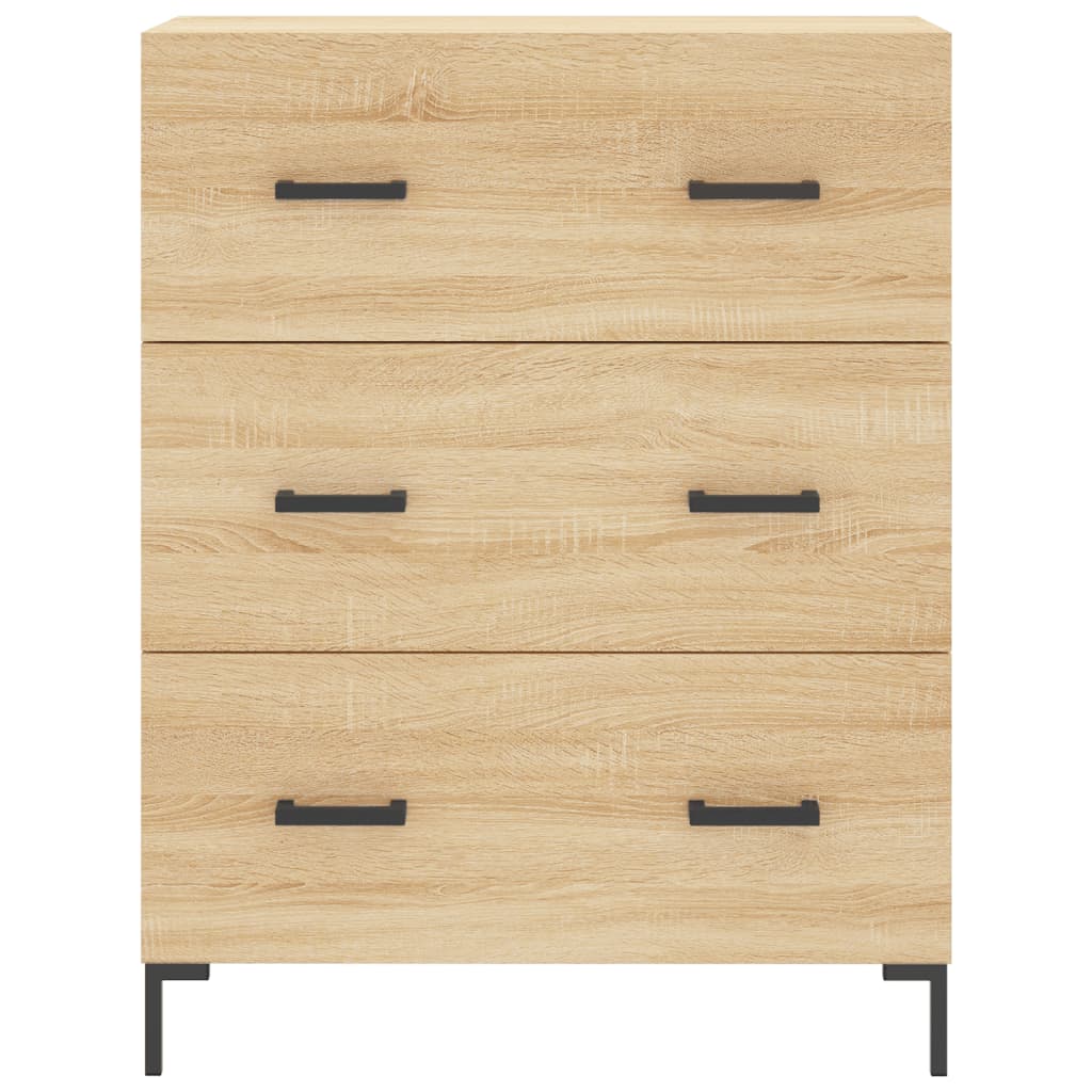 Hoge kast 69,5x34x180 cm bewerkt hout sonoma eikenkleurig is nu te koop bij PeponiXL, paradijselijk wonen!