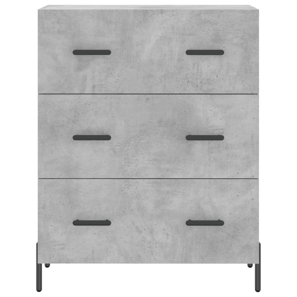 Hoge kast 69,5x34x180 cm bewerkt hout betongrijs is nu te koop bij PeponiXL, paradijselijk wonen!