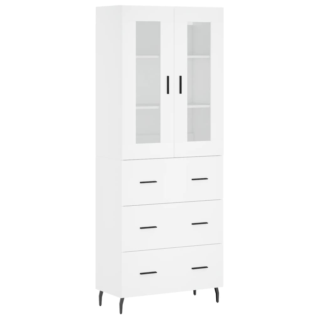 Hoge kast 69,5x34x180 cm bewerkt hout wit is nu te koop bij PeponiXL, paradijselijk wonen!