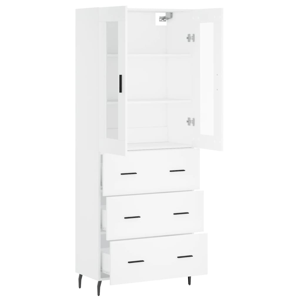 Hoge kast 69,5x34x180 cm bewerkt hout wit is nu te koop bij PeponiXL, paradijselijk wonen!
