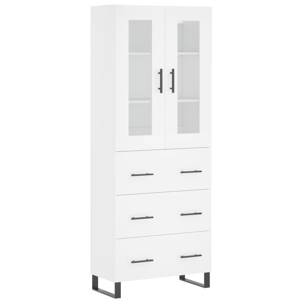 Hoge kast 69,5x34x180 cm bewerkt hout wit is nu te koop bij PeponiXL, paradijselijk wonen!