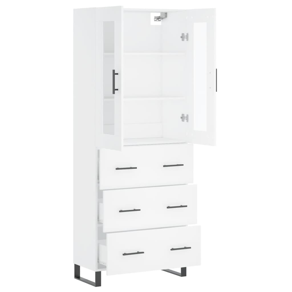 Hoge kast 69,5x34x180 cm bewerkt hout wit is nu te koop bij PeponiXL, paradijselijk wonen!