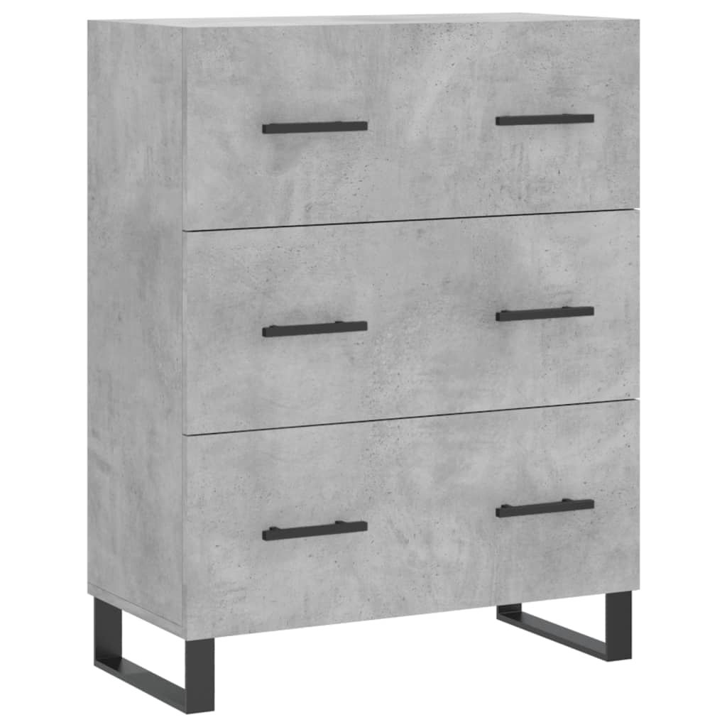 Hoge kast 69,5x34x180 cm bewerkt hout betongrijs is nu te koop bij PeponiXL, paradijselijk wonen!