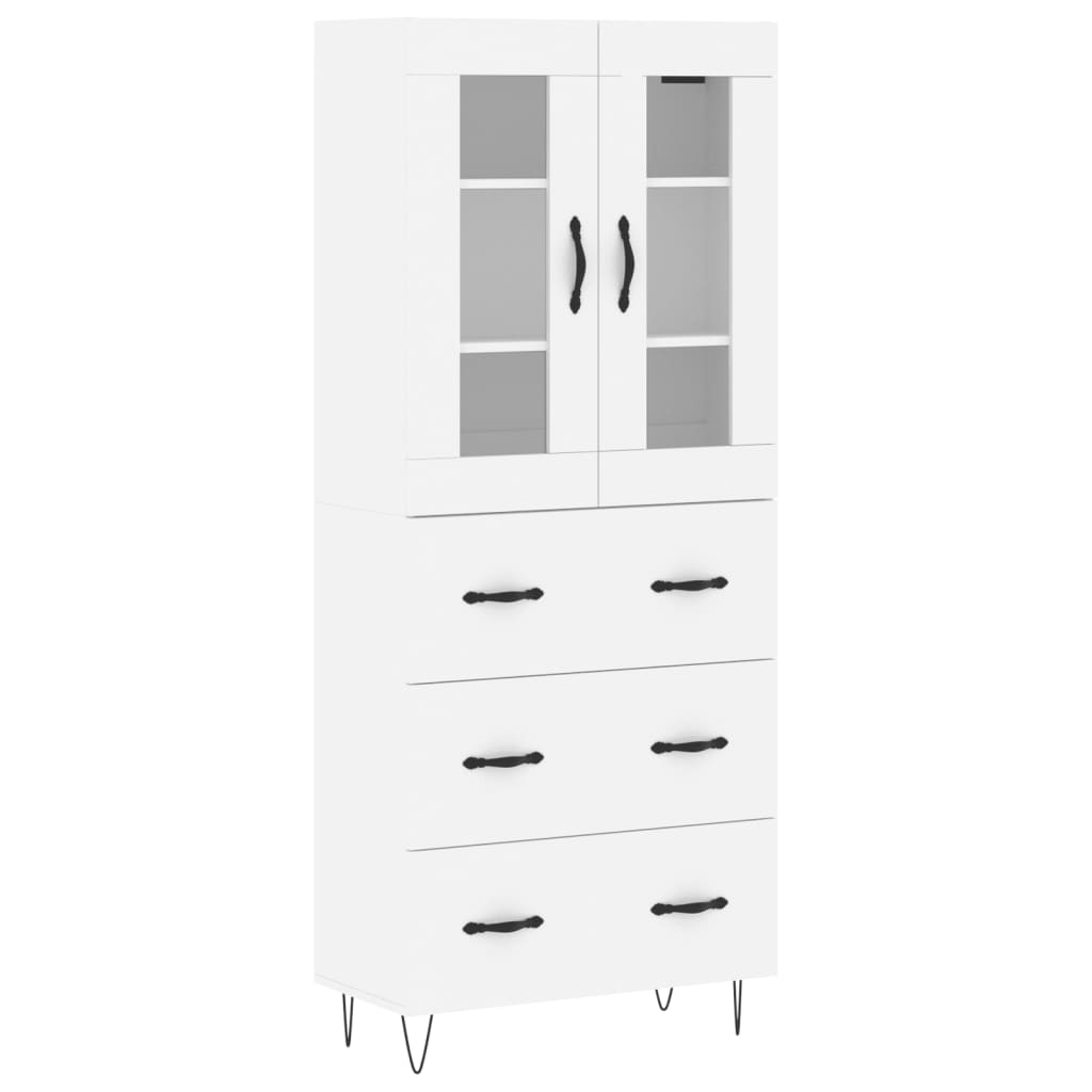 Hoge kast 69,5x34x180 cm bewerkt hout wit is nu te koop bij PeponiXL, paradijselijk wonen!