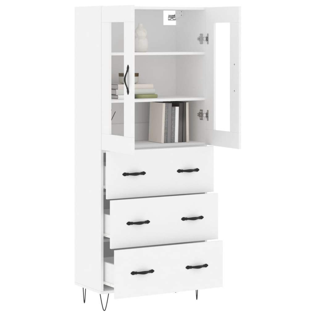Hoge kast 69,5x34x180 cm bewerkt hout wit is nu te koop bij PeponiXL, paradijselijk wonen!