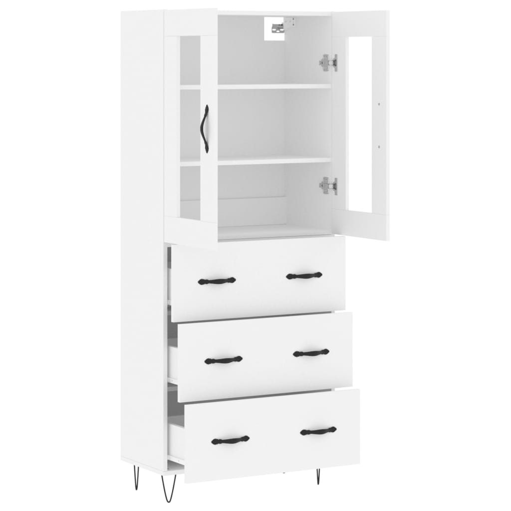 Hoge kast 69,5x34x180 cm bewerkt hout wit is nu te koop bij PeponiXL, paradijselijk wonen!