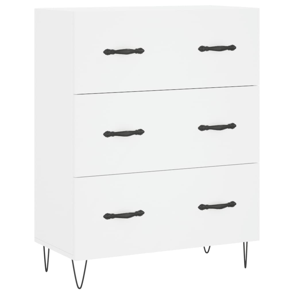 Hoge kast 69,5x34x180 cm bewerkt hout wit is nu te koop bij PeponiXL, paradijselijk wonen!
