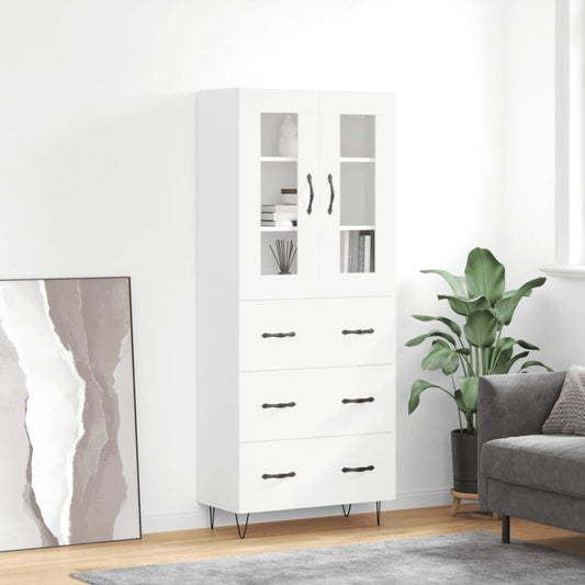 Hoge kast 69,5x34x180 cm bewerkt hout wit is nu te koop bij PeponiXL, paradijselijk wonen!