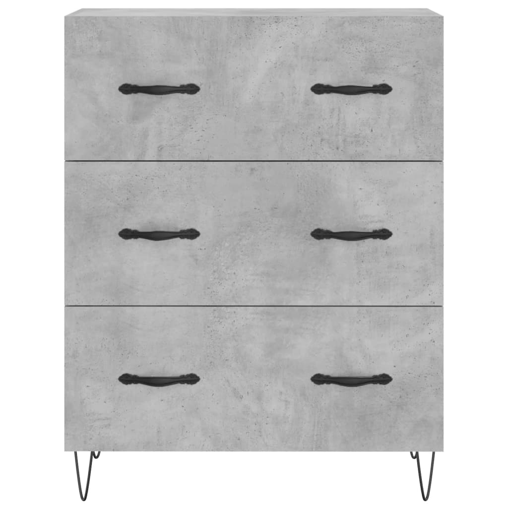 Hoge kast 69,5x34x180 cm bewerkt hout betongrijs is nu te koop bij PeponiXL, paradijselijk wonen!