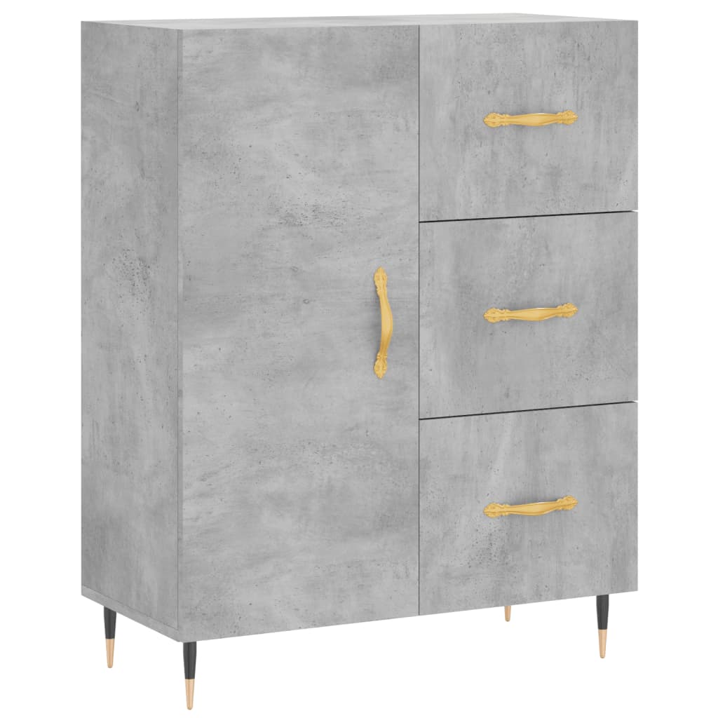 Hoge kast 69,5x34x180 cm bewerkt hout betongrijs is nu te koop bij PeponiXL, paradijselijk wonen!