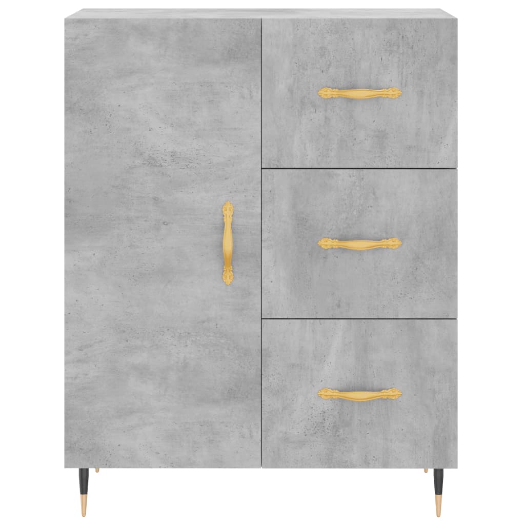 Hoge kast 69,5x34x180 cm bewerkt hout betongrijs is nu te koop bij PeponiXL, paradijselijk wonen!