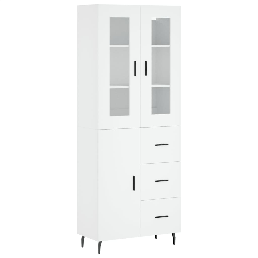 Hoge kast 69,5x34x180 cm bewerkt hout wit is nu te koop bij PeponiXL, paradijselijk wonen!