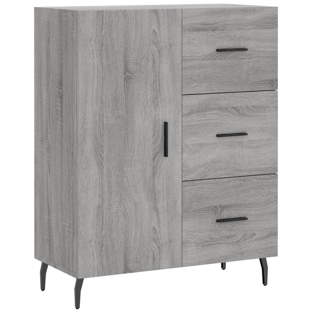 Hoge kast 69,5x34x180 cm bewerkt hout grijs sonoma eikenkleurig is nu te koop bij PeponiXL, paradijselijk wonen!
