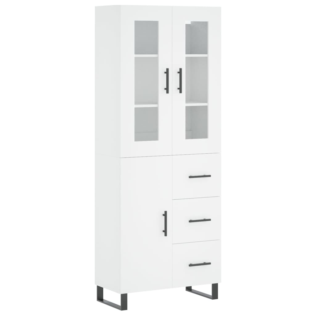 Hoge kast 69,5x34x180 cm bewerkt hout wit is nu te koop bij PeponiXL, paradijselijk wonen!