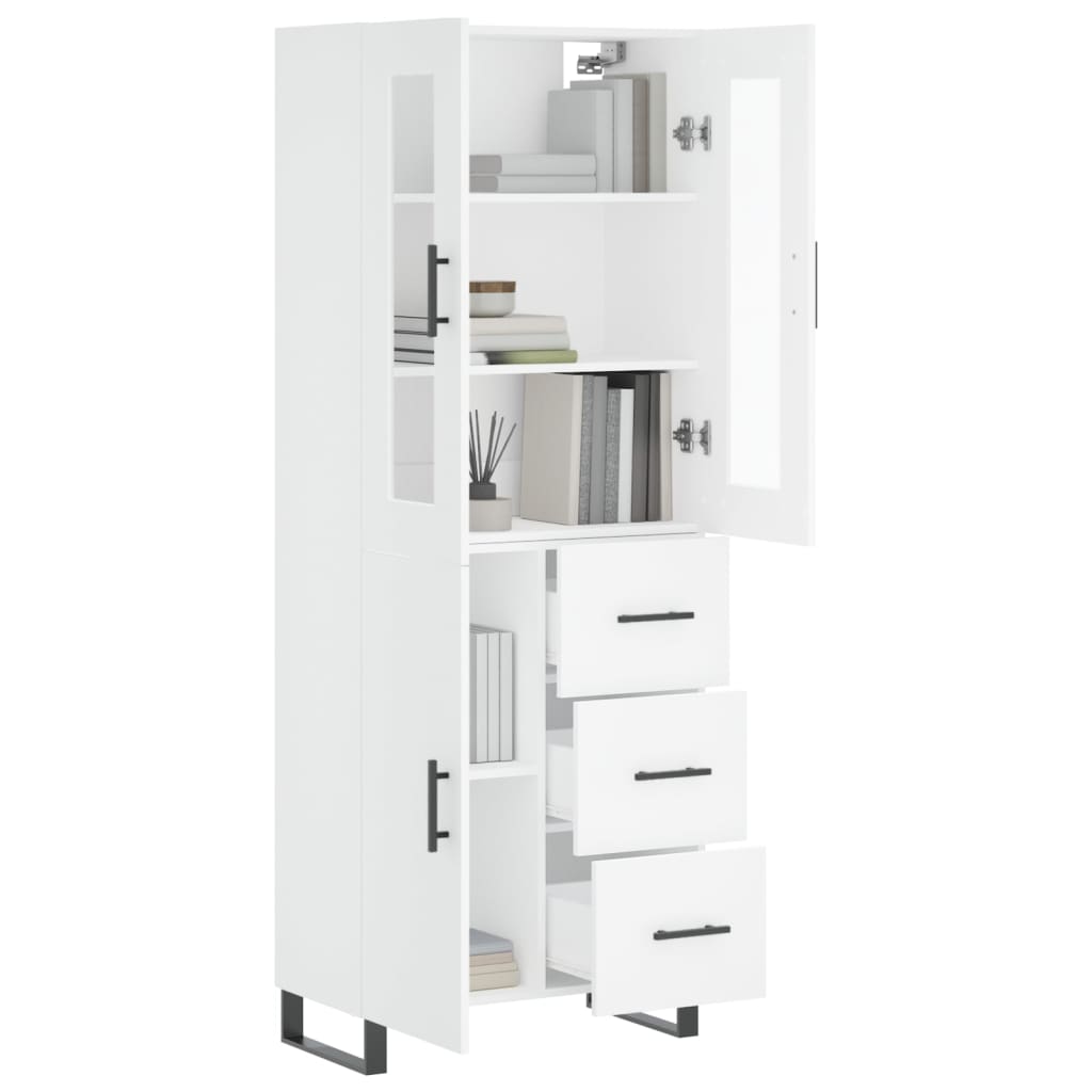 Hoge kast 69,5x34x180 cm bewerkt hout wit is nu te koop bij PeponiXL, paradijselijk wonen!
