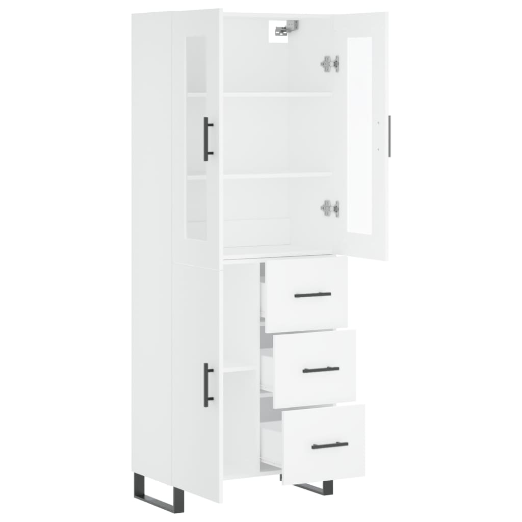 Hoge kast 69,5x34x180 cm bewerkt hout wit is nu te koop bij PeponiXL, paradijselijk wonen!