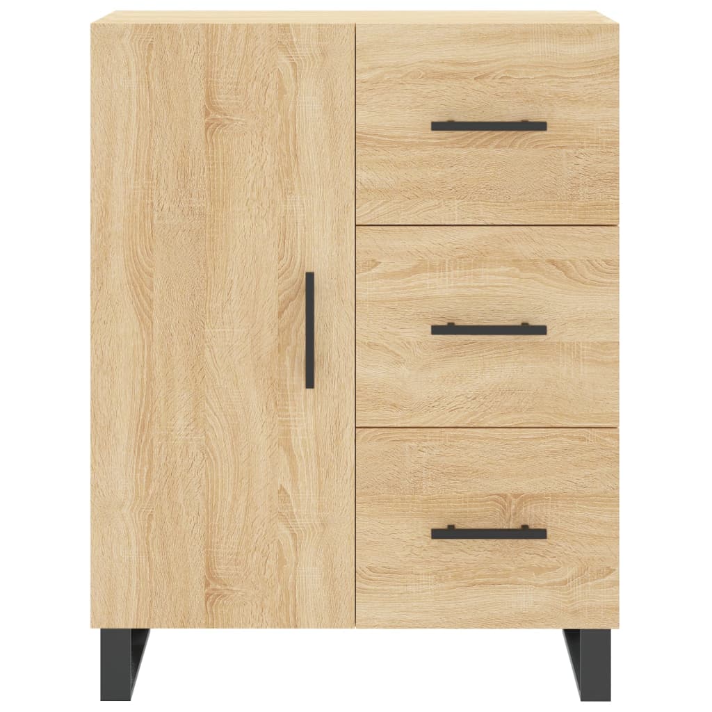 Hoge kast 69,5x34x180 cm bewerkt hout sonoma eikenkleurig is nu te koop bij PeponiXL, paradijselijk wonen!