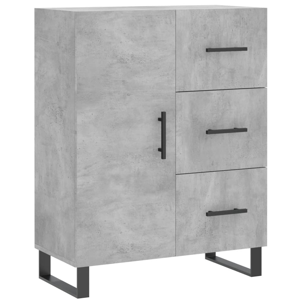 Hoge kast 69,5x34x180 cm bewerkt hout betongrijs is nu te koop bij PeponiXL, paradijselijk wonen!