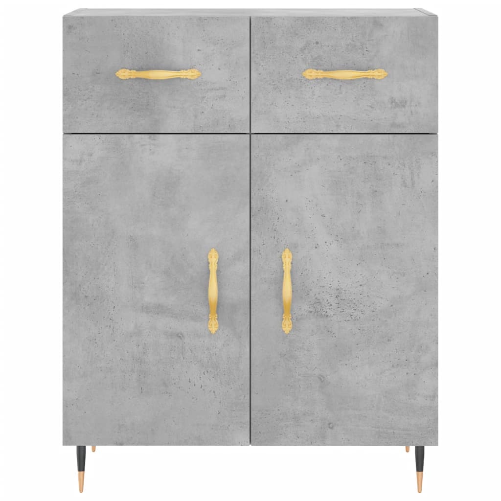 Hoge kast 69,5x34x180 cm bewerkt hout betongrijs is nu te koop bij PeponiXL, paradijselijk wonen!