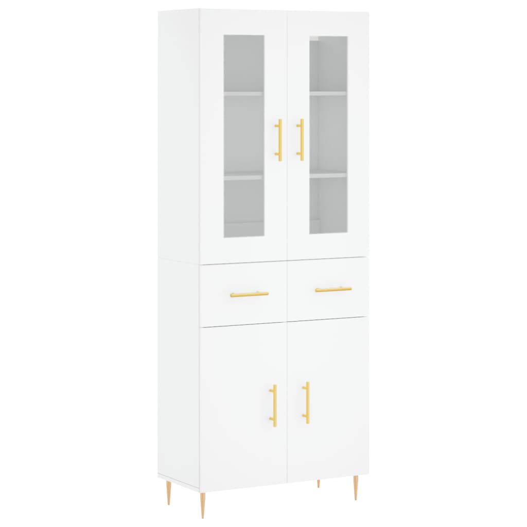 Hoge kast 69,5x34x180 cm bewerkt hout wit is nu te koop bij PeponiXL, paradijselijk wonen!