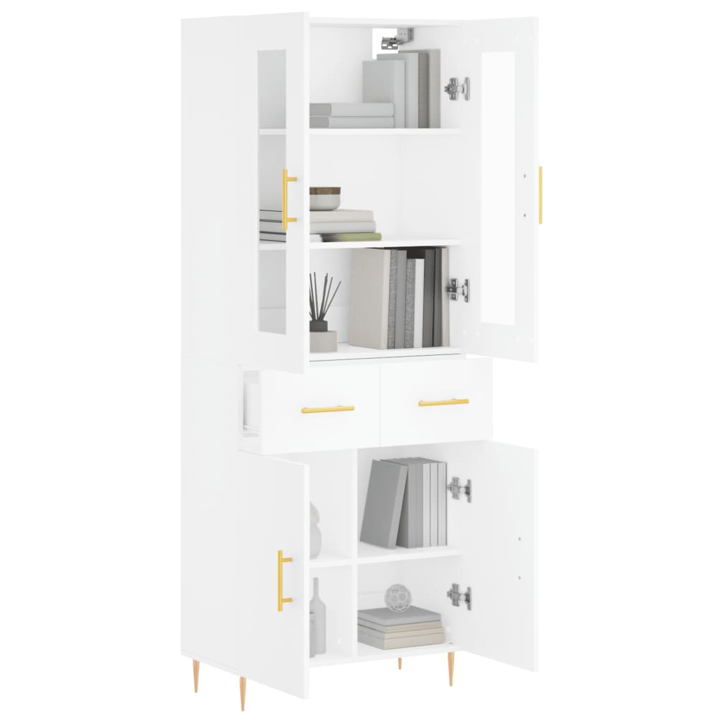 Hoge kast 69,5x34x180 cm bewerkt hout wit is nu te koop bij PeponiXL, paradijselijk wonen!