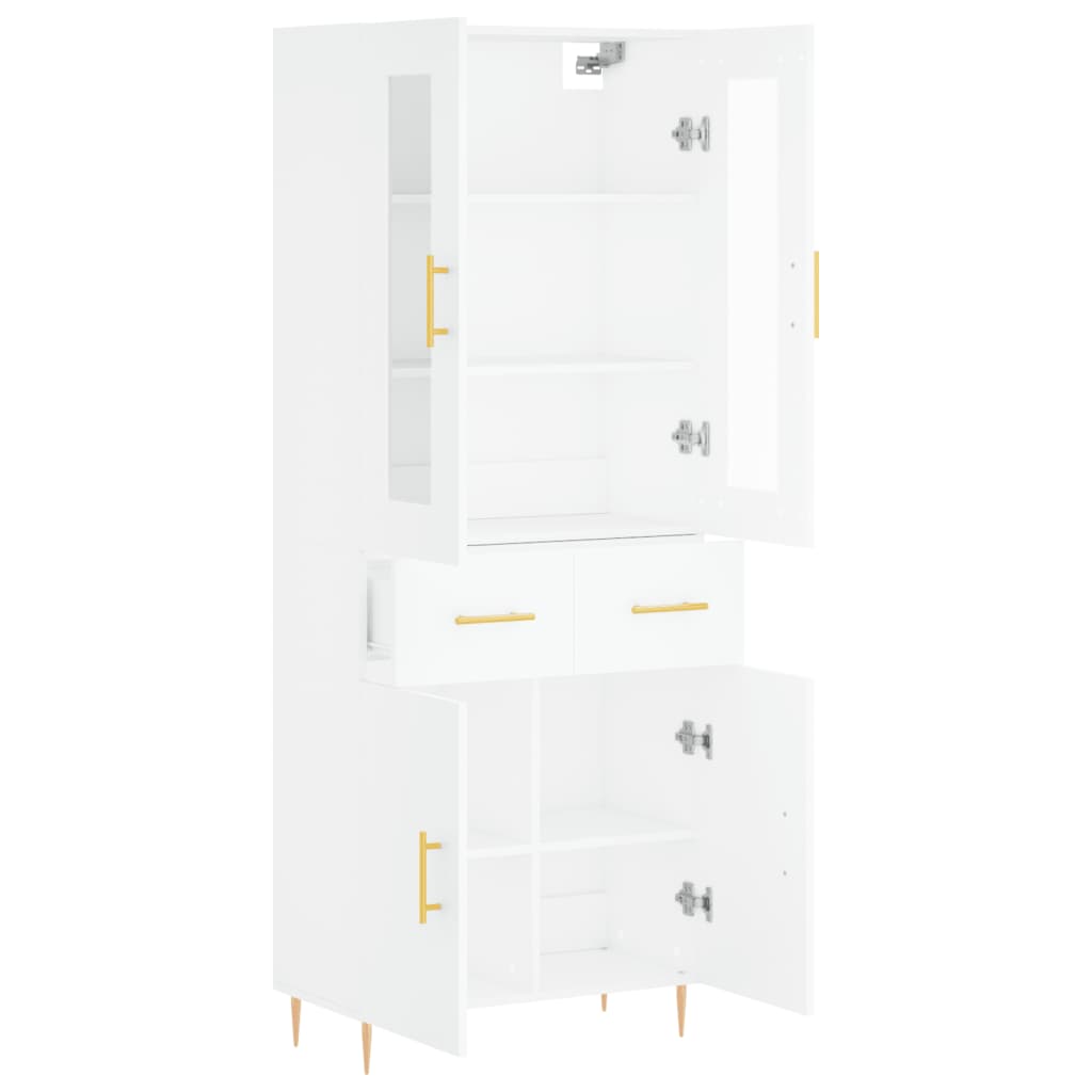Hoge kast 69,5x34x180 cm bewerkt hout wit is nu te koop bij PeponiXL, paradijselijk wonen!
