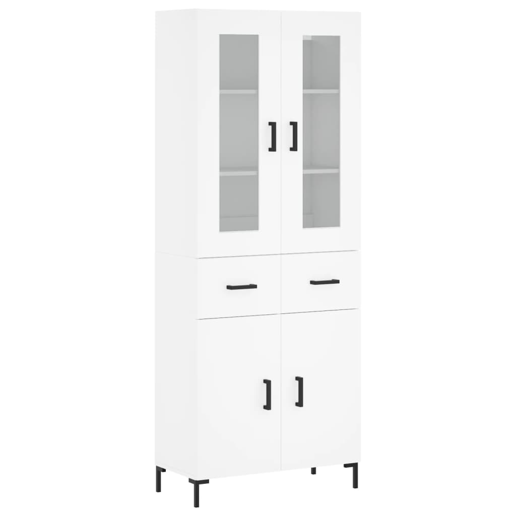 Hoge kast 69,5x34x180 cm bewerkt hout wit is nu te koop bij PeponiXL, paradijselijk wonen!