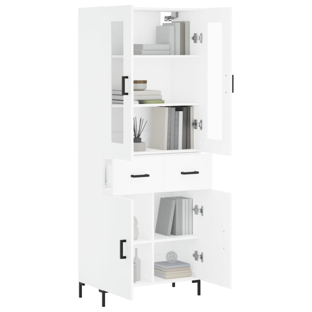 Hoge kast 69,5x34x180 cm bewerkt hout wit is nu te koop bij PeponiXL, paradijselijk wonen!