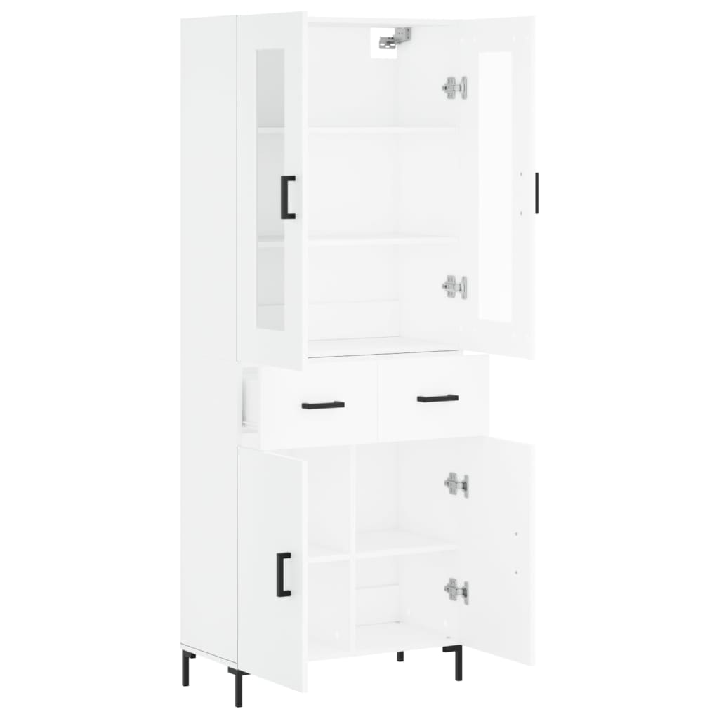 Hoge kast 69,5x34x180 cm bewerkt hout wit is nu te koop bij PeponiXL, paradijselijk wonen!