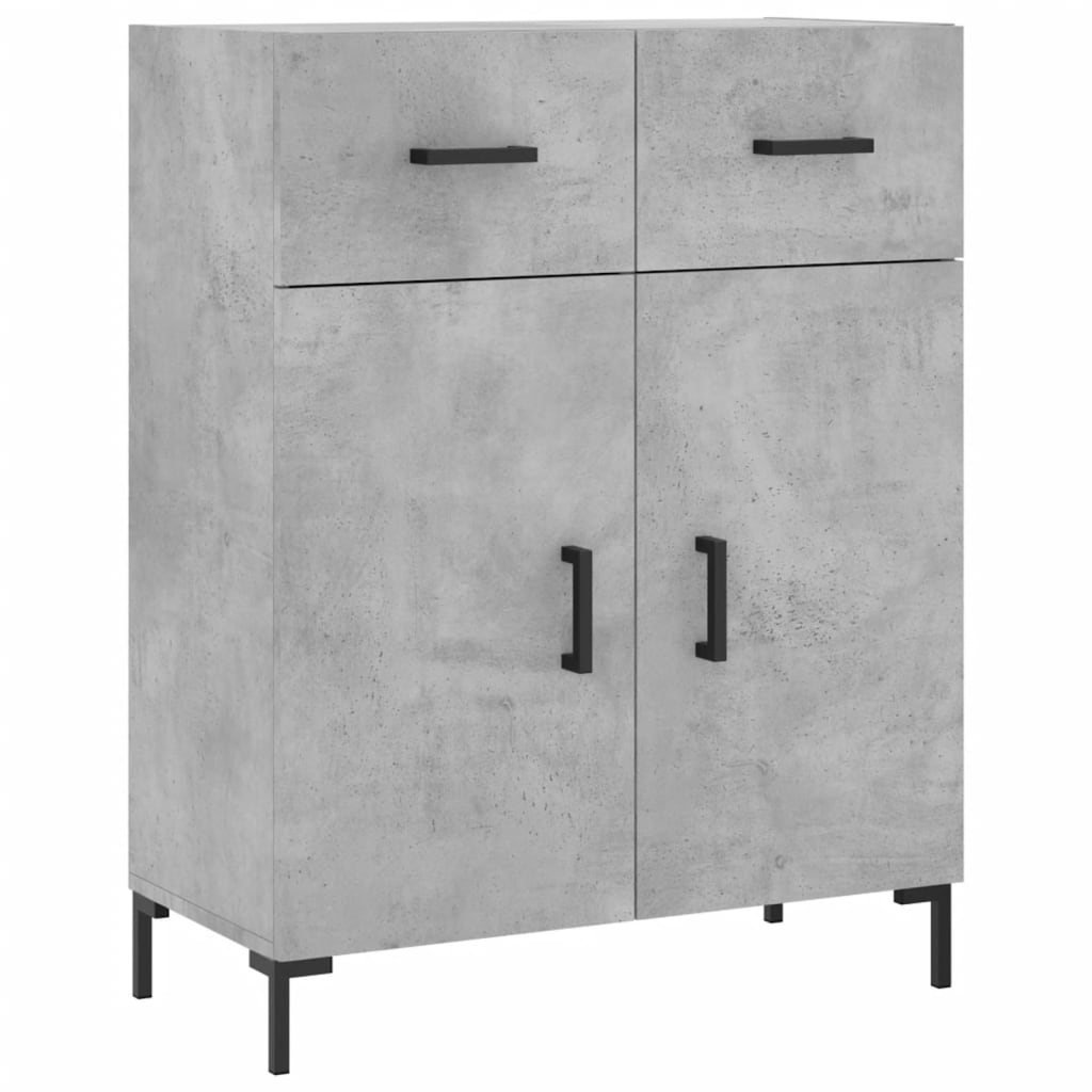 Hoge kast 69,5x34x180 cm bewerkt hout betongrijs is nu te koop bij PeponiXL, paradijselijk wonen!