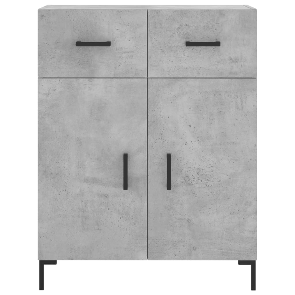 Hoge kast 69,5x34x180 cm bewerkt hout betongrijs is nu te koop bij PeponiXL, paradijselijk wonen!