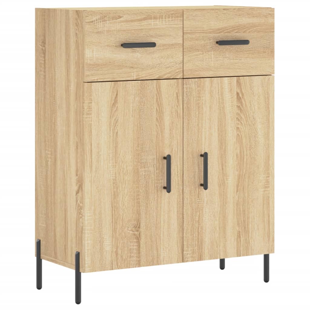 Hoge kast 69,5x34x180 cm bewerkt hout sonoma eikenkleurig is nu te koop bij PeponiXL, paradijselijk wonen!