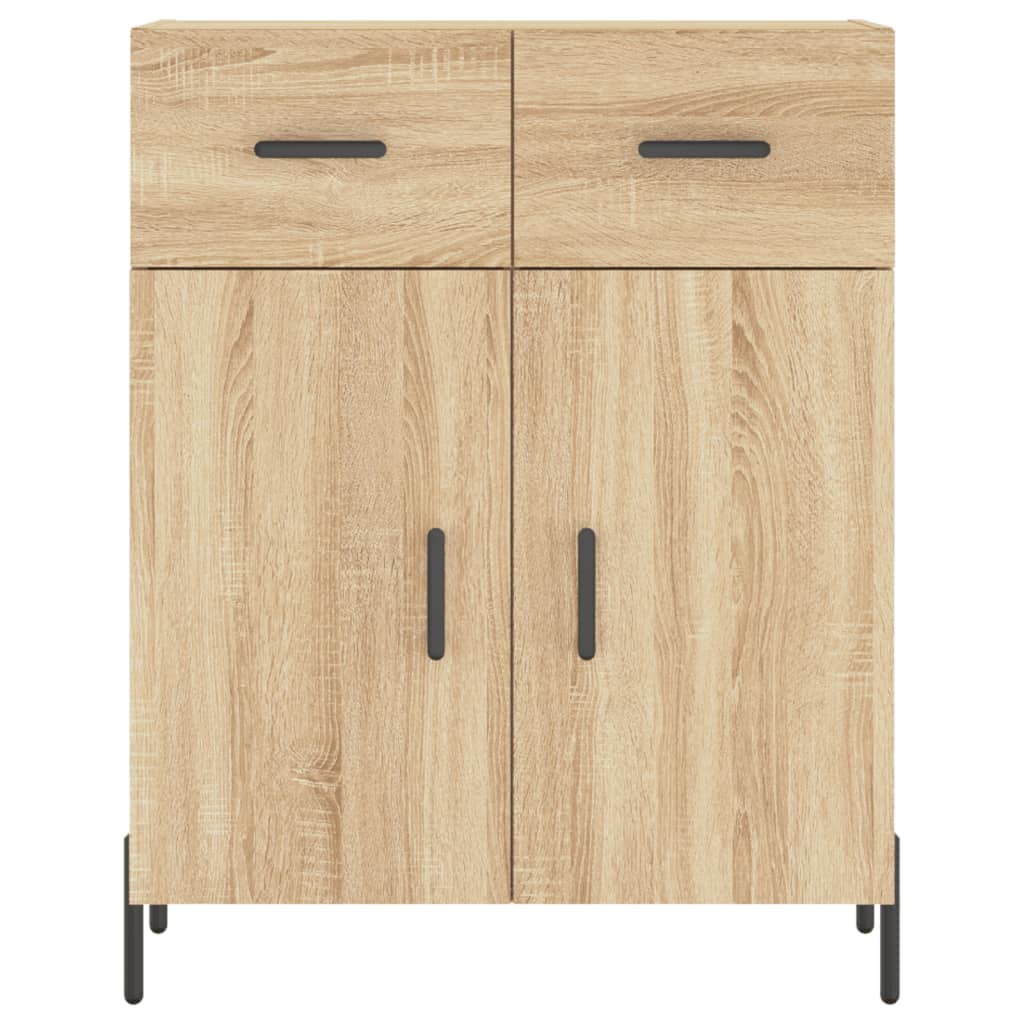 Hoge kast 69,5x34x180 cm bewerkt hout sonoma eikenkleurig is nu te koop bij PeponiXL, paradijselijk wonen!