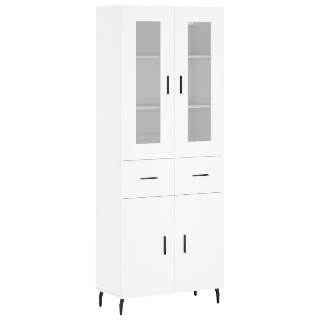 Hoge kast 69,5x34x180 cm bewerkt hout wit is nu te koop bij PeponiXL, paradijselijk wonen!
