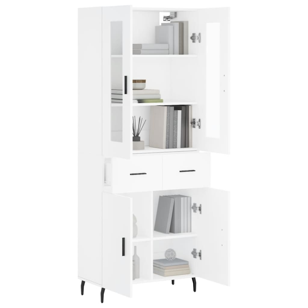 Hoge kast 69,5x34x180 cm bewerkt hout wit is nu te koop bij PeponiXL, paradijselijk wonen!