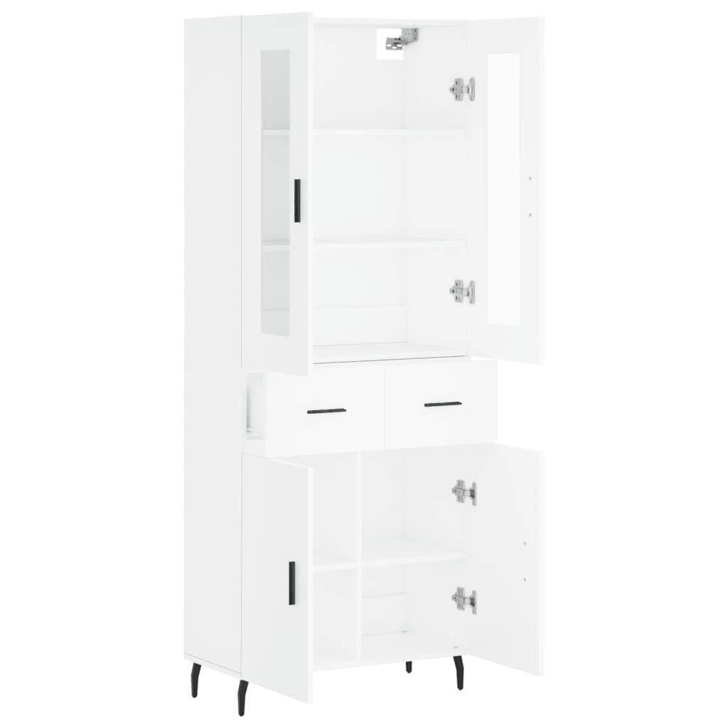 Hoge kast 69,5x34x180 cm bewerkt hout wit is nu te koop bij PeponiXL, paradijselijk wonen!