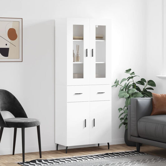 Hoge kast 69,5x34x180 cm bewerkt hout wit is nu te koop bij PeponiXL, paradijselijk wonen!