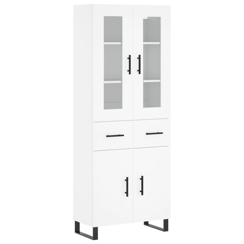 Hoge kast 69,5x34x180 cm bewerkt hout wit is nu te koop bij PeponiXL, paradijselijk wonen!