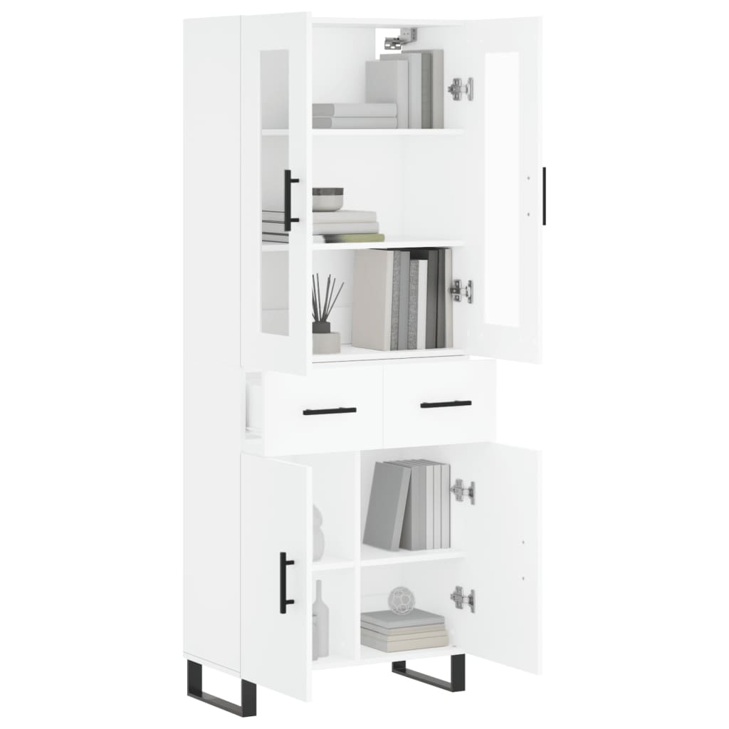 Hoge kast 69,5x34x180 cm bewerkt hout wit is nu te koop bij PeponiXL, paradijselijk wonen!