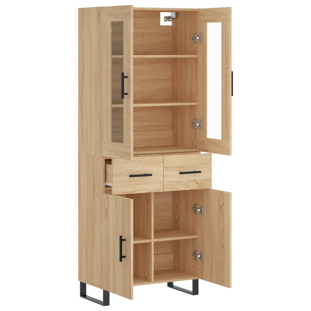 Hoge kast 69,5x34x180 cm bewerkt hout sonoma eikenkleurig is nu te koop bij PeponiXL, paradijselijk wonen!
